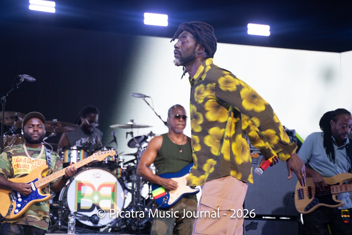 Buju Banton, Stephen Marley & Gramps Morgan performing live at Leader Bank Pavilion in Boston, MA, photographed by Bobby Shakes