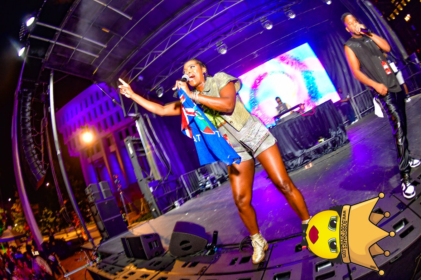 Machel Montano & Lady Lava performing live at Boston City Hall Plaza in Boston, MA, photographed by Bobby Shakes