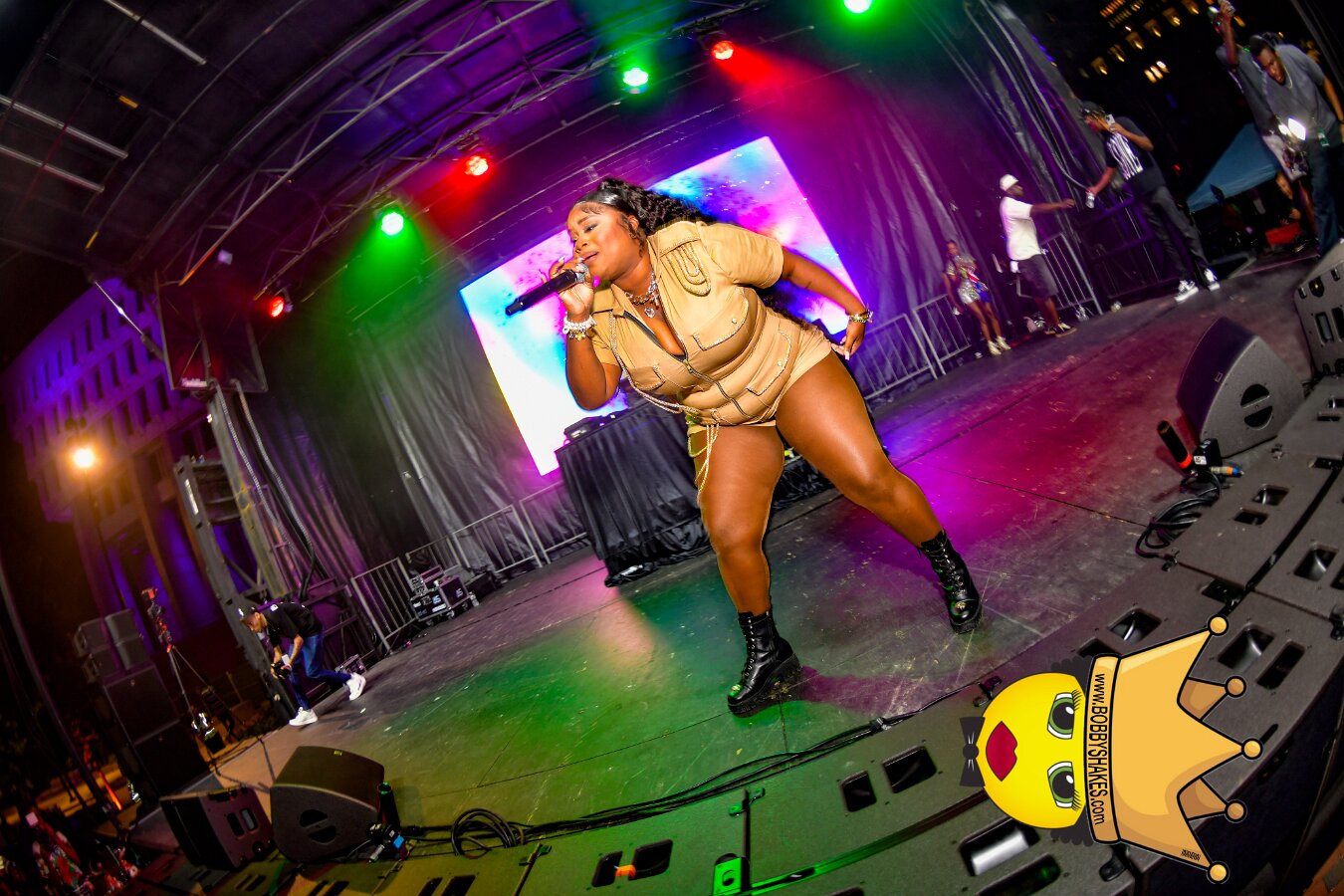 Machel Montano & Lady Lava performing live at Boston City Hall Plaza in Boston, MA, photographed by Bobby Shakes
