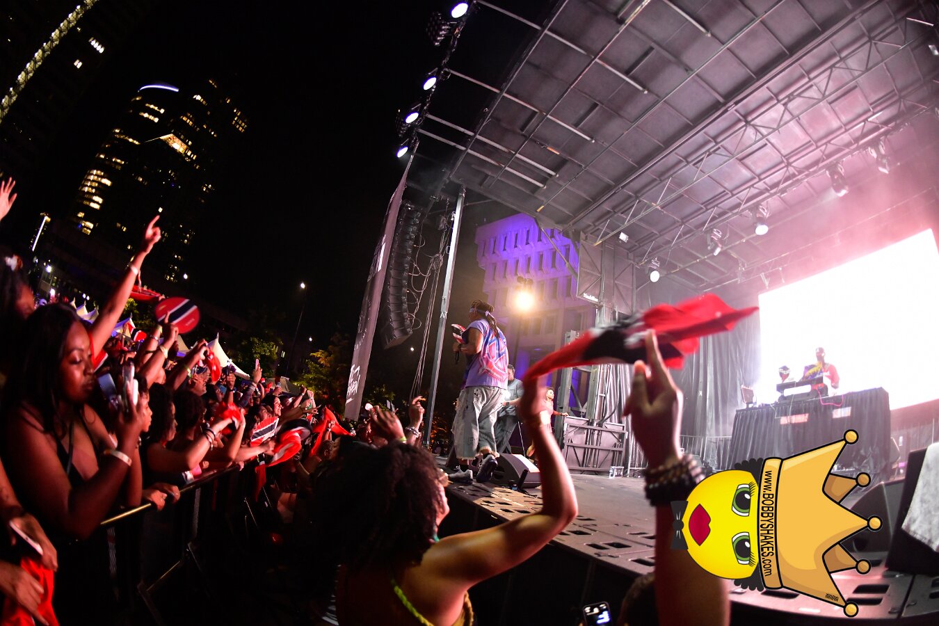 Machel Montano & Lady Lava performing live at Boston City Hall Plaza in Boston, MA, photographed by Bobby Shakes