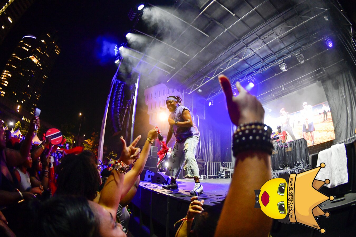 Machel Montano & Lady Lava performing live at Boston City Hall Plaza in Boston, MA, photographed by Bobby Shakes