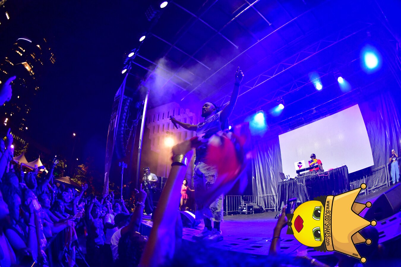 Machel Montano & Lady Lava performing live at Boston City Hall Plaza in Boston, MA, photographed by Bobby Shakes