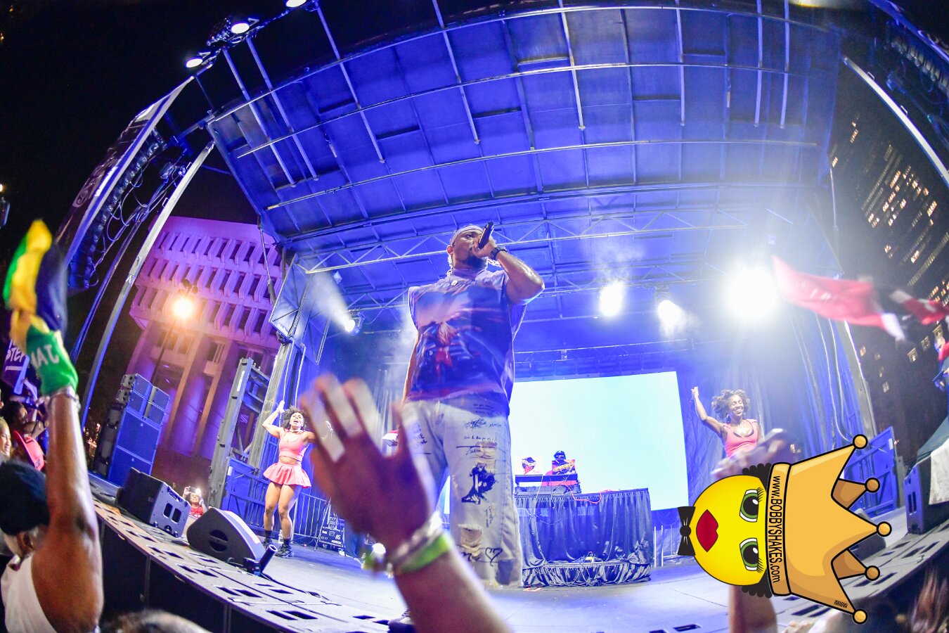 Machel Montano & Lady Lava performing live at Boston City Hall Plaza in Boston, MA, photographed by Bobby Shakes