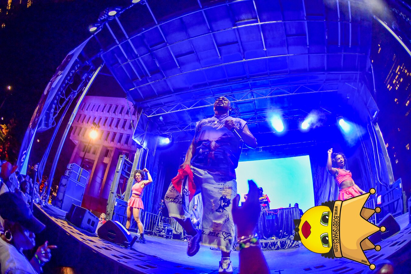 Machel Montano & Lady Lava performing live at Boston City Hall Plaza in Boston, MA, photographed by Bobby Shakes