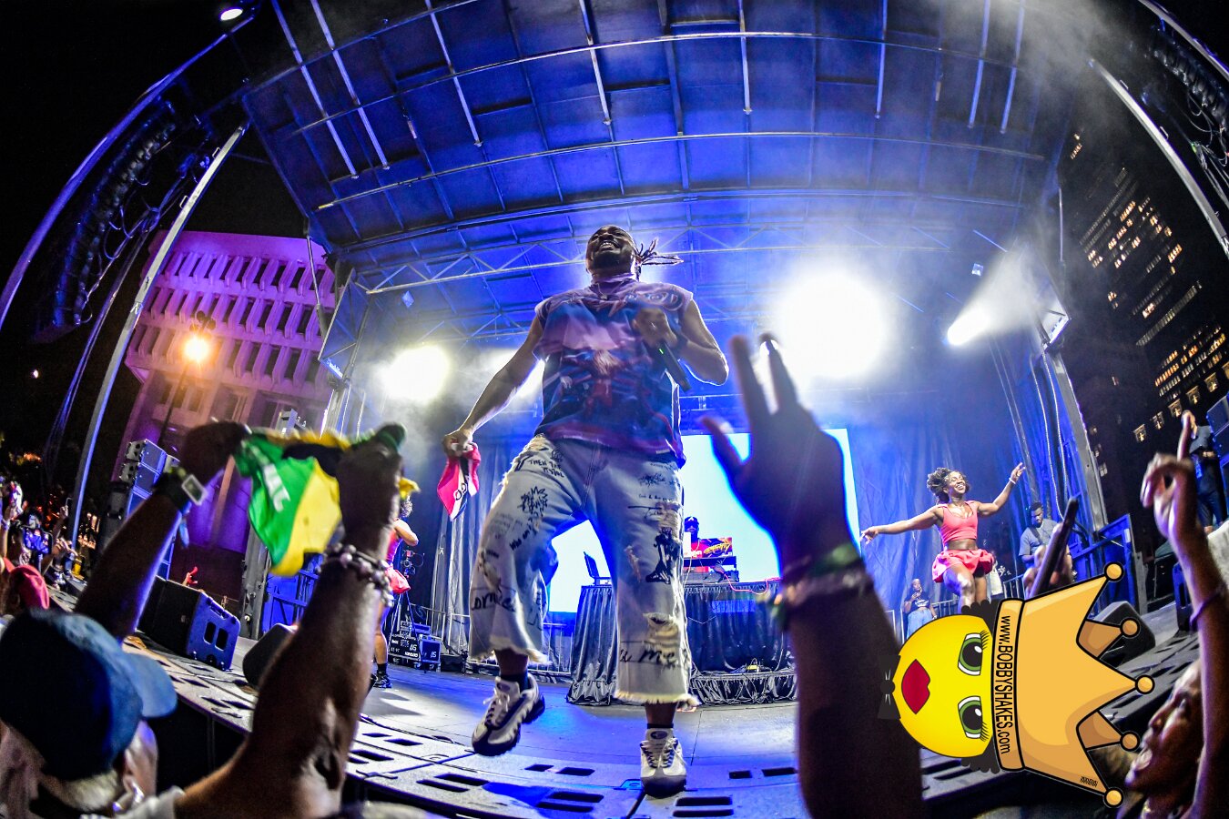 Machel Montano & Lady Lava performing live at Boston City Hall Plaza in Boston, MA, photographed by Bobby Shakes