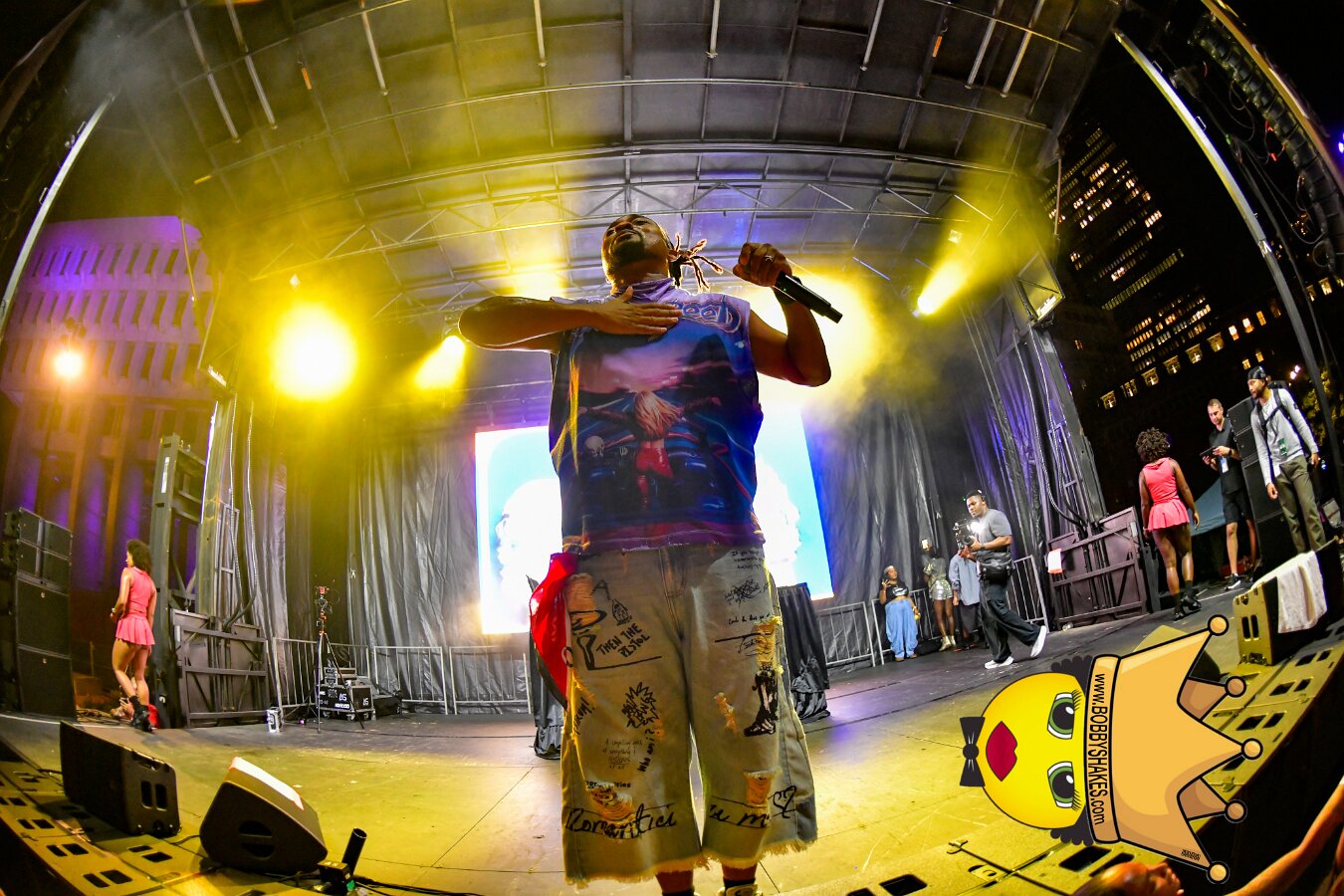 Machel Montano & Lady Lava performing live at Boston City Hall Plaza in Boston, MA, photographed by Bobby Shakes