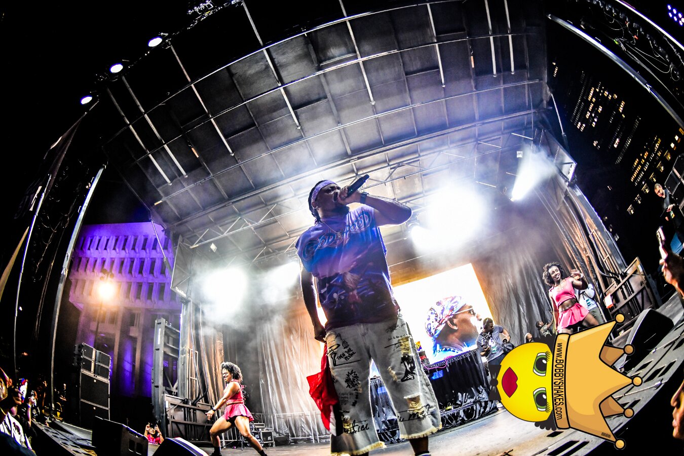 Machel Montano & Lady Lava performing live at Boston City Hall Plaza in Boston, MA, photographed by Bobby Shakes