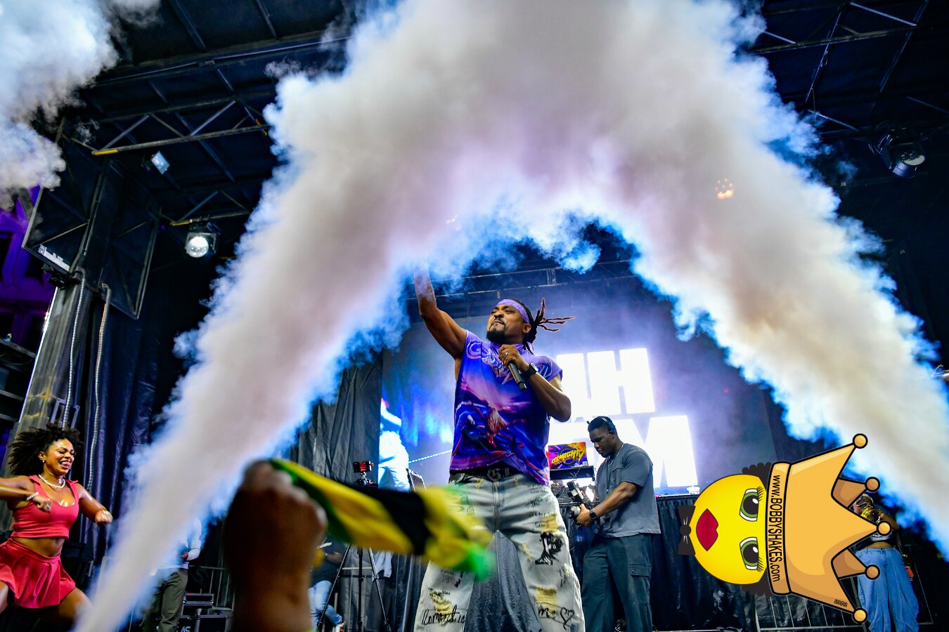 Machel Montano & Lady Lava performing live at Boston City Hall Plaza in Boston, MA, photographed by Bobby Shakes