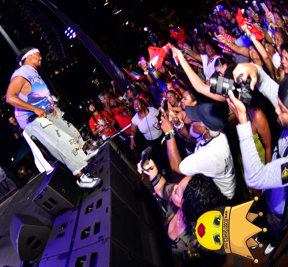 Machel Montano & Lady Lava performing live at Boston City Hall Plaza in Boston, MA, photographed by Bobby Shakes