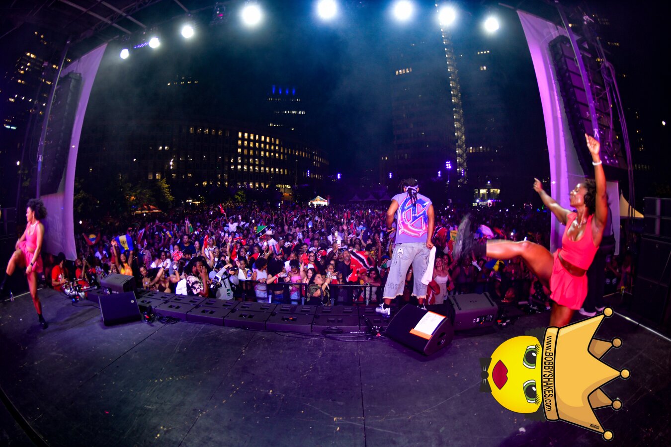Machel Montano & Lady Lava performing live at Boston City Hall Plaza in Boston, MA, photographed by Bobby Shakes