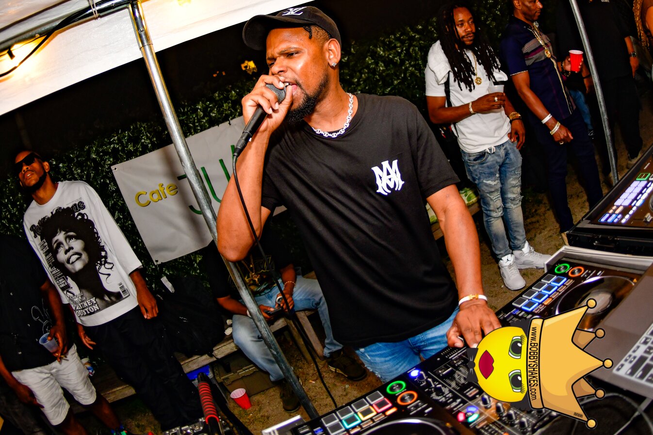 DJ Polish, Chromatic & Trensetta performing live at Cafe Juice Up in Boston, MA, photographed by Bobby Shakes