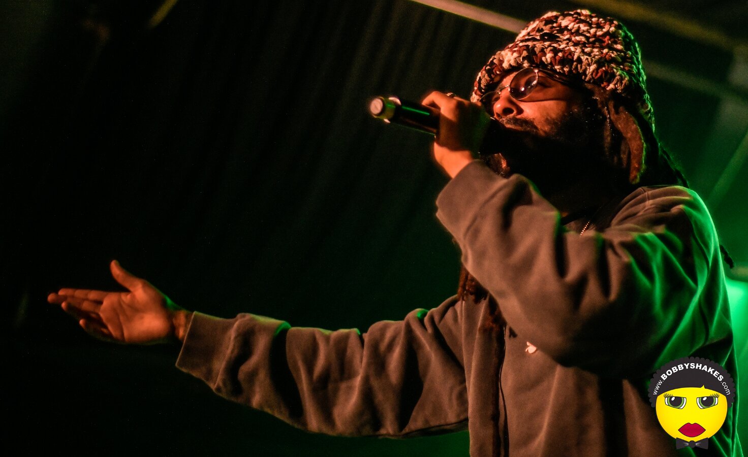 Protoje performing live at Brighton Music Hall in Boston, MA, photographed by Bobby Shakes
