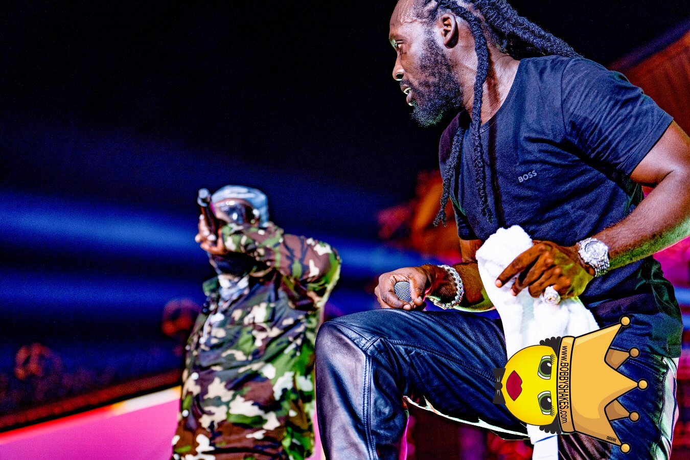 Vybz Kartel & Mavado performing live at Plantation Cove in St. Ann, Jamaica, photographed by Bobby Shakes